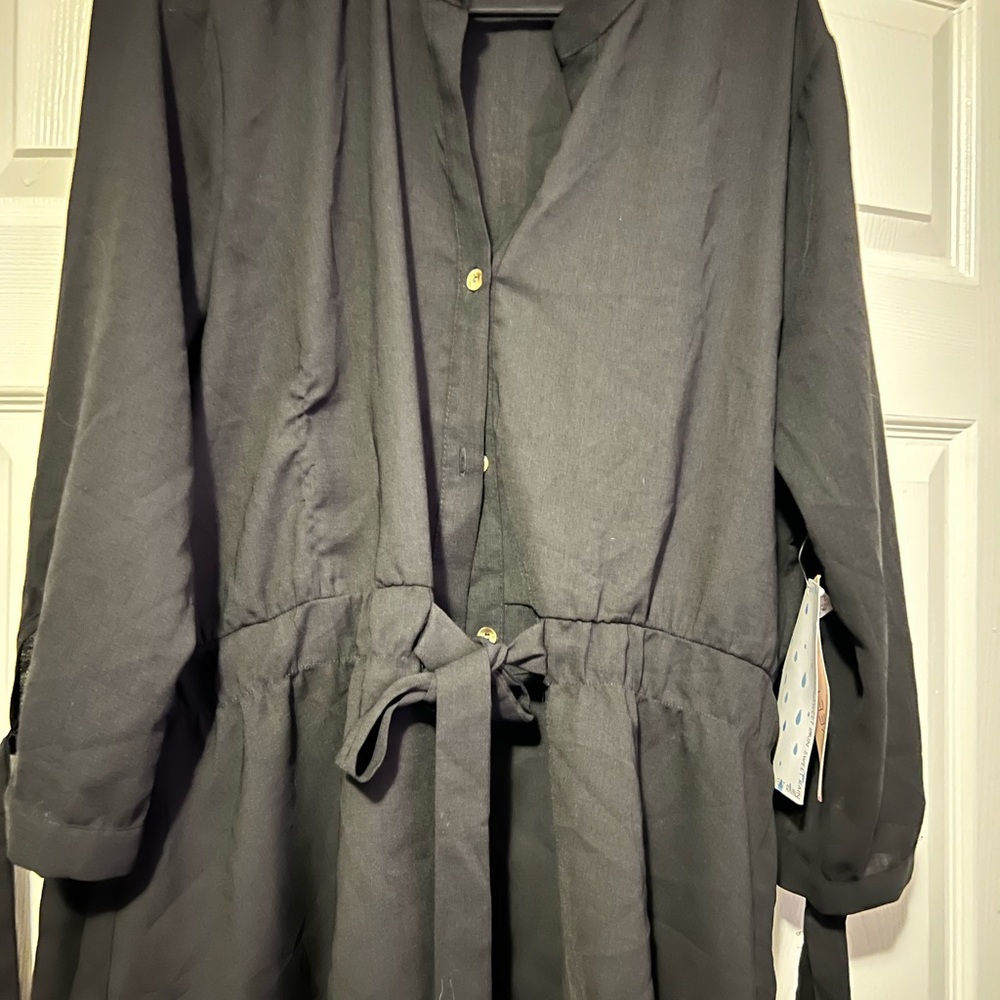 Chic Black Button-Up Dress